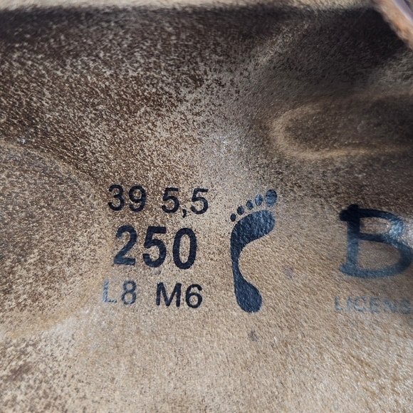 Betula by Birkenstock Joyce Beaded Double Leather Sandals Brown 8-8.5 Narrow - Picture 14 of 15